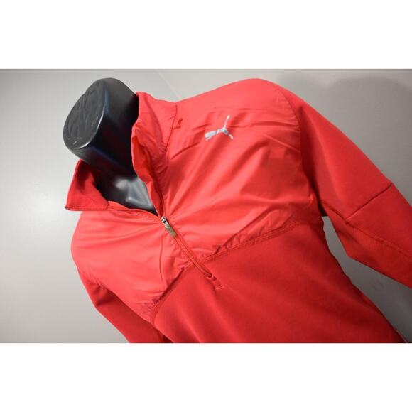Puma Fleece Jacket Performance Long Sleeve Red 1/4 Zip Mens Sz Large - Picture 1 of 12